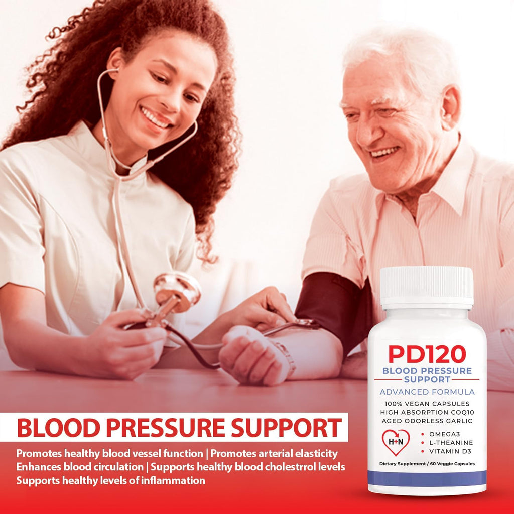 Blood Pressure Support Supplements, Black Garlic Extract with COQ10 - Blood Pressure Supplements, - 60 Capsules