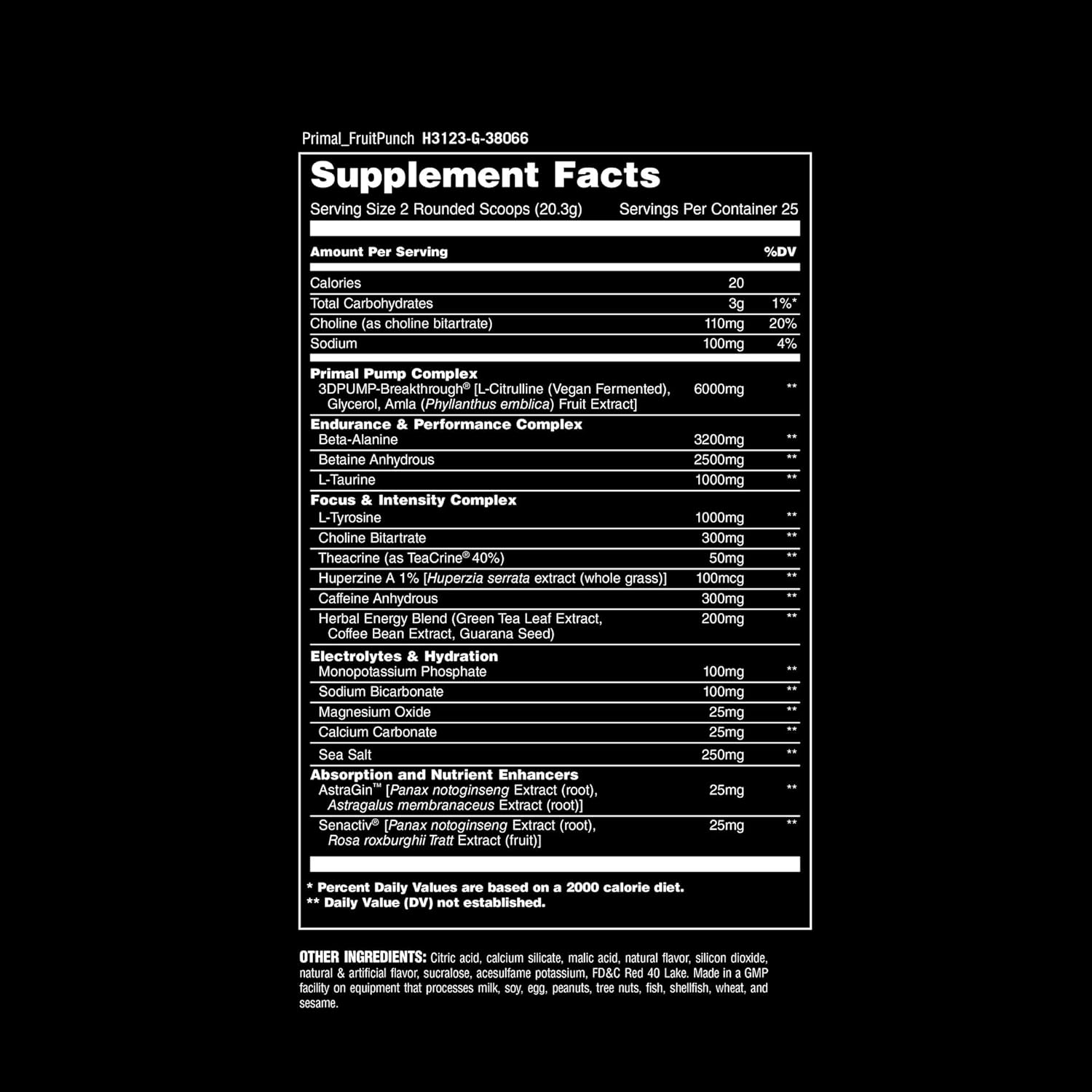 Animal Primal Muscle Hydration + Preworkout Powder – Contains Beta Alanine, 3DPump, Caffeine & Electrolytes – Improves Energy, Focus, Endurance & Absorption – Fruit Punch Flavor, 17.9 oz