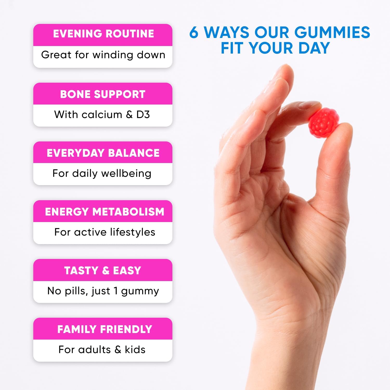 Magnesium Glycinate Gummies 400mg, High Absorption Magnesium Supplement for Women, Men and Kids, Muscle Support and Relaxation, Sugar Free, Vegan, 60 Days Supply, Raspberry Flavor