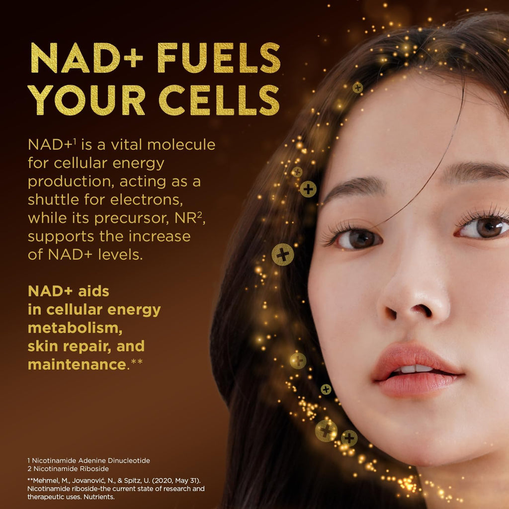 Swisse Plus NAD+ Beauty Restore | Clinically Tested Ingredients | NAD+ Supplement for Men & Women | Supports Collagen Formation, Skin Elasticity & Anti-Aging Supplement | 30 Capsules