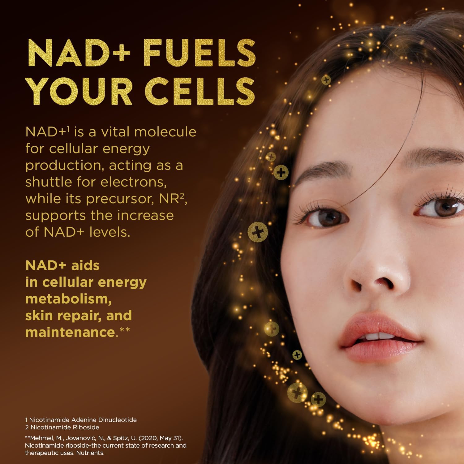 Swisse Plus NAD+ Beauty Restore | Clinically Tested Ingredients | NAD+ Supplement for Men & Women | Supports Collagen Formation, Skin Elasticity & Anti-Aging Supplement | 30 Capsules