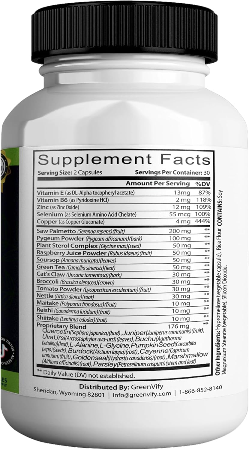 Proto Max Flow Extra Strength Prostate Support, Natural Herbal Supplement with Saw Palmetto, 60 Capsules (1)