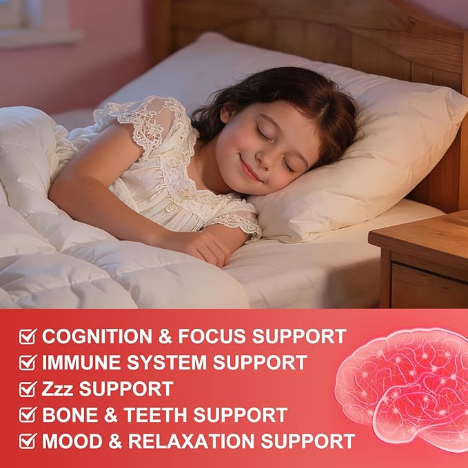 Magnesium Glycinate Drops for Kids - Relaxation & Cognition Support - 200mg Liquid Magnesium Glycinate Supplement with L-Theanine, GABA, B6, D3, K2 - Sugar Free, Strawberry Flavor - 1 Fl Oz (2 Pack)