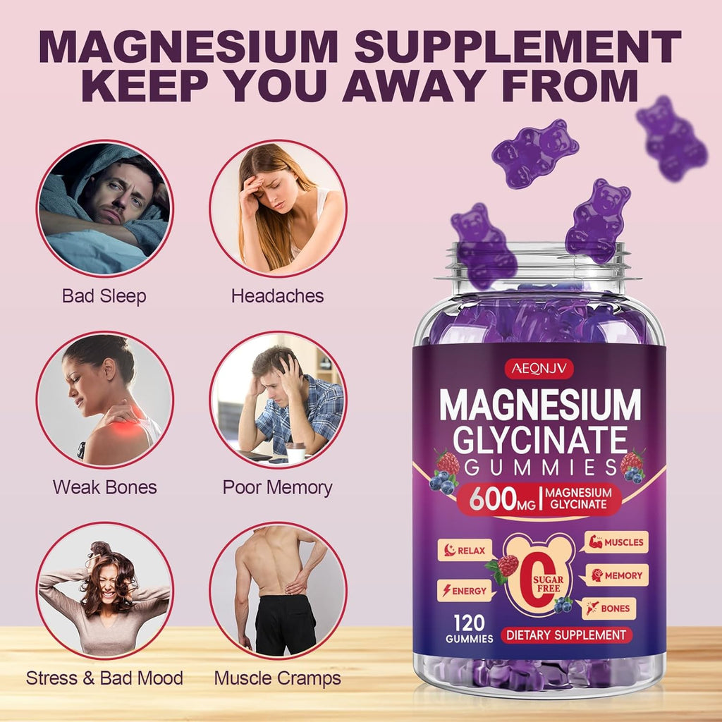 Magnesium Glycinate Gummies 600mg High Absorption