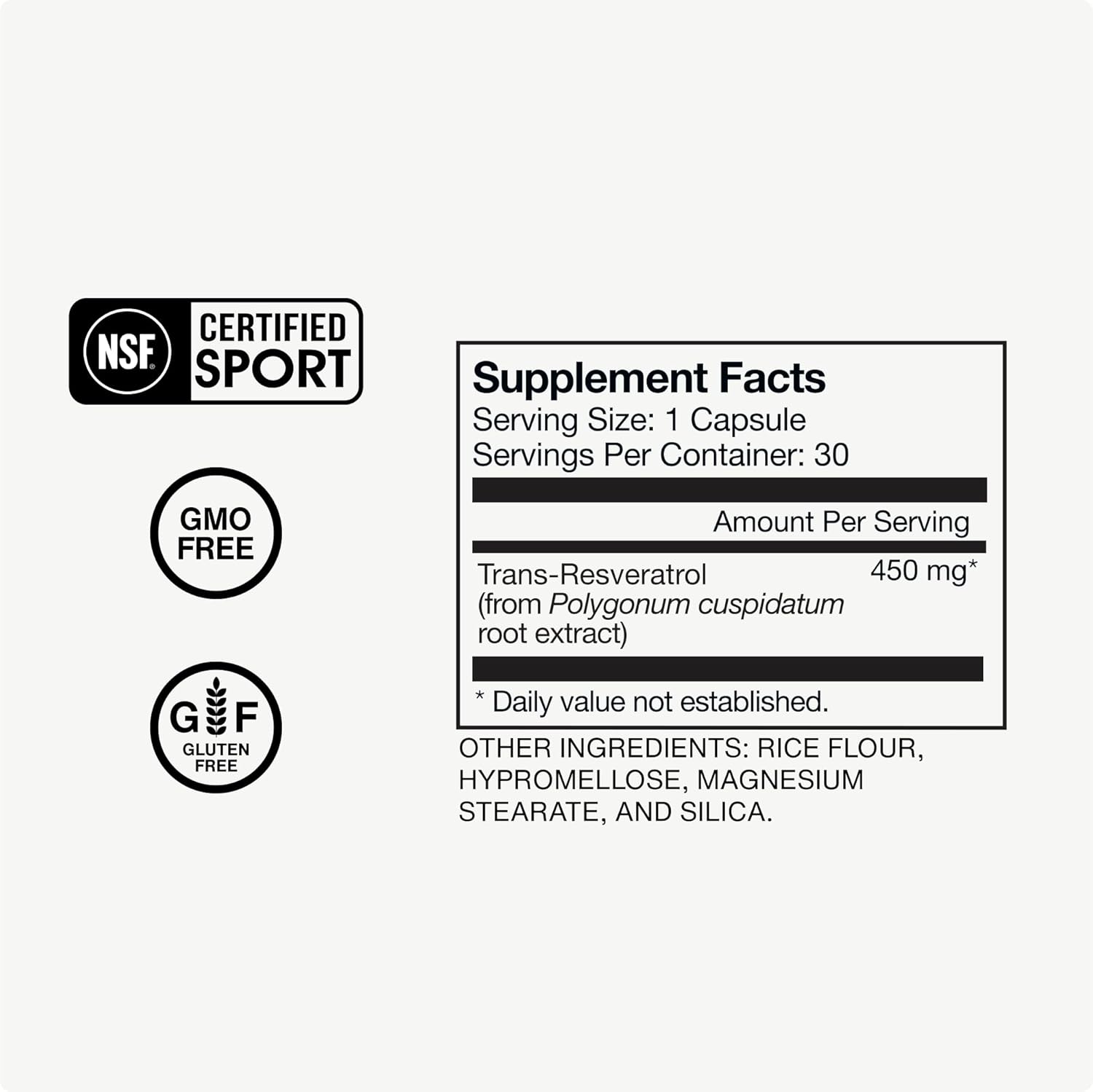 Momentous Resveratrol Supplement 450 mg - Trans-Resveratrol for Healthy Aging, Brain, & Heart Support - NSF Certified for Sport - GMO- & Gluten-Free - 30 Servings