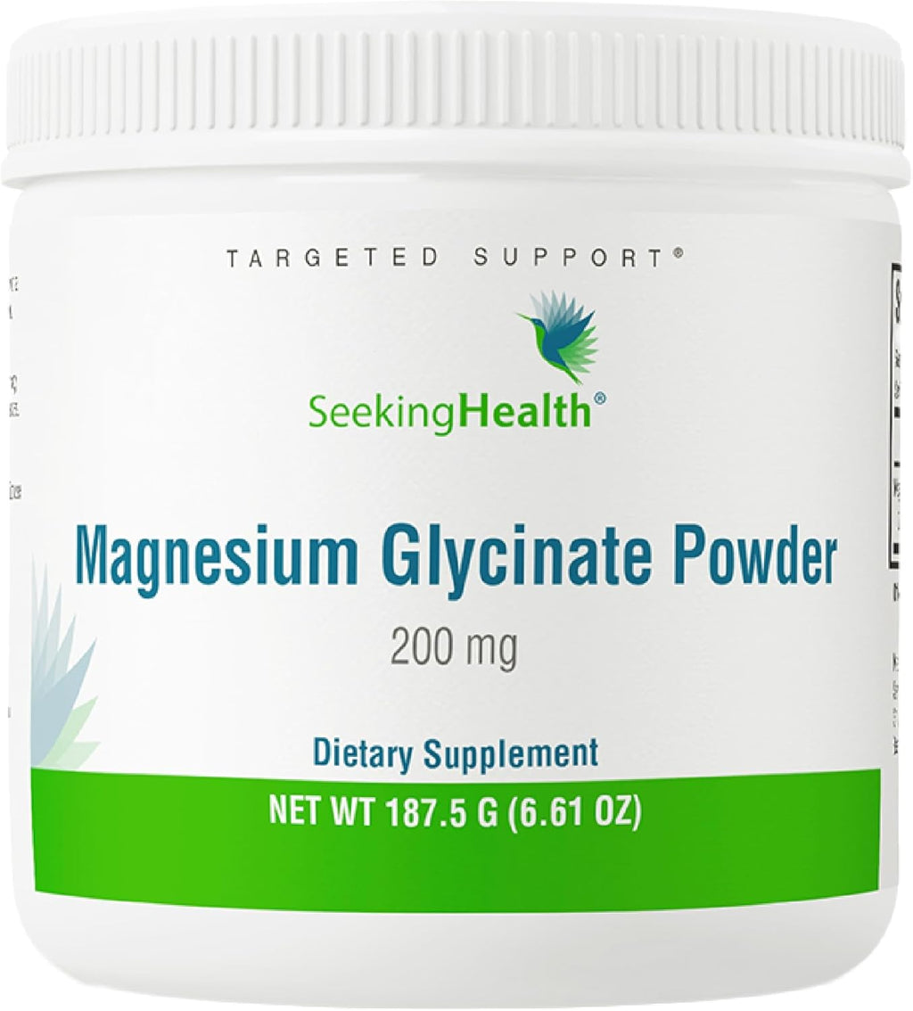 Seeking Health Magnesium Glycinate Powder, 200 mg per Serving, Bioavailable Bisglycinate Chelate, Support Sleep and Relaxation, Natural Energy, Vegetarian (75 Servings)*