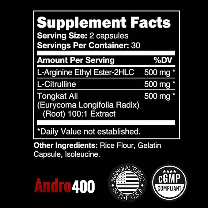 Andro400 T Booster Supplement (3 Pack, AndroMax)