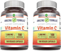 Amazing Formulas Vitamin C Supplement | 1000 Mg | Veggie Capsules | Non-GMO | Gluten-Free | Made in USA (100 Count, 2 Pack)