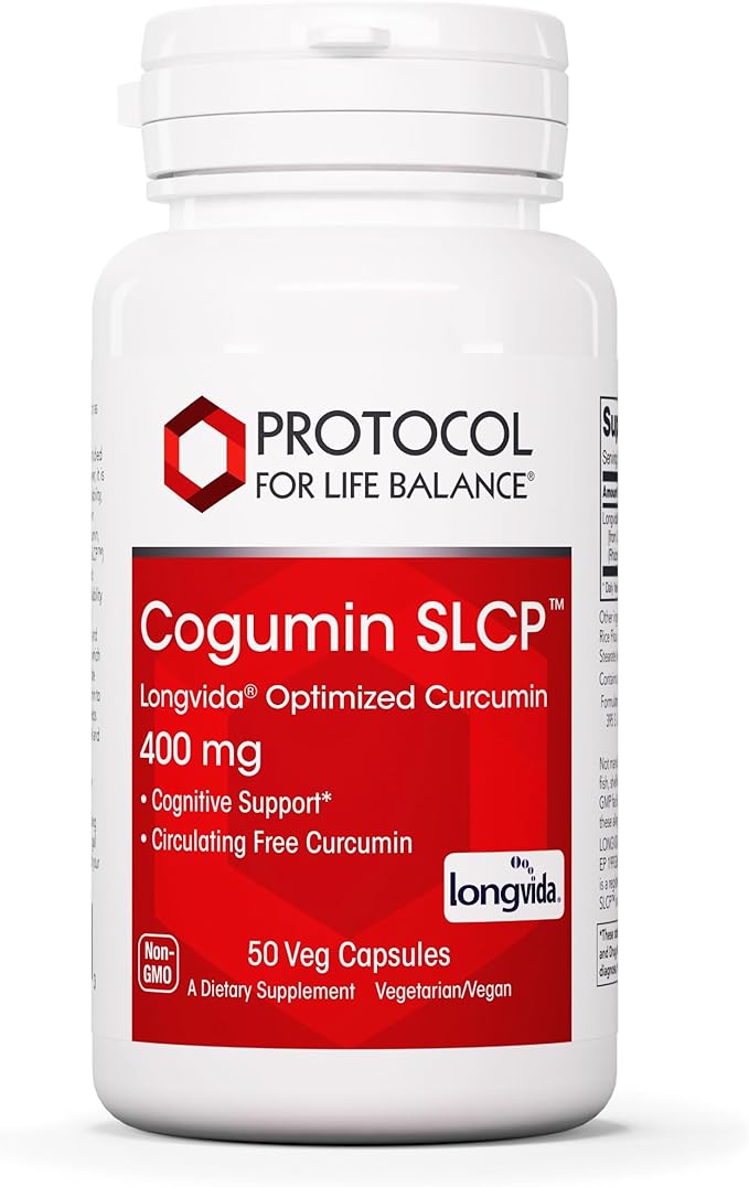 Protocol Cogumin SLCP 400mg Curcumin - Neurological Support* - with Curcuma Longa Extract - Cognitive Support Supplement* - Vegan-Friendly & Non-GMO - 50 Veg Capsules