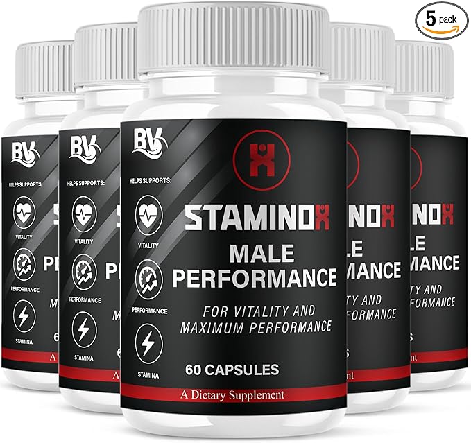 BLUE VIBE Staminox Premium Wellness and Advanced Health Management Supplement Pills, Staminox Maximum Strength Advanced Daily Health Support and Overall Wellness Supplement (5 Pack- 300 Capsules)