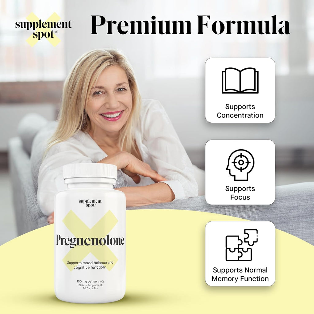 Pregnenolone 150 Mg Energy Supplement – Pregnenolone to Support Healthy Mood for Women & Men (90 Servings)