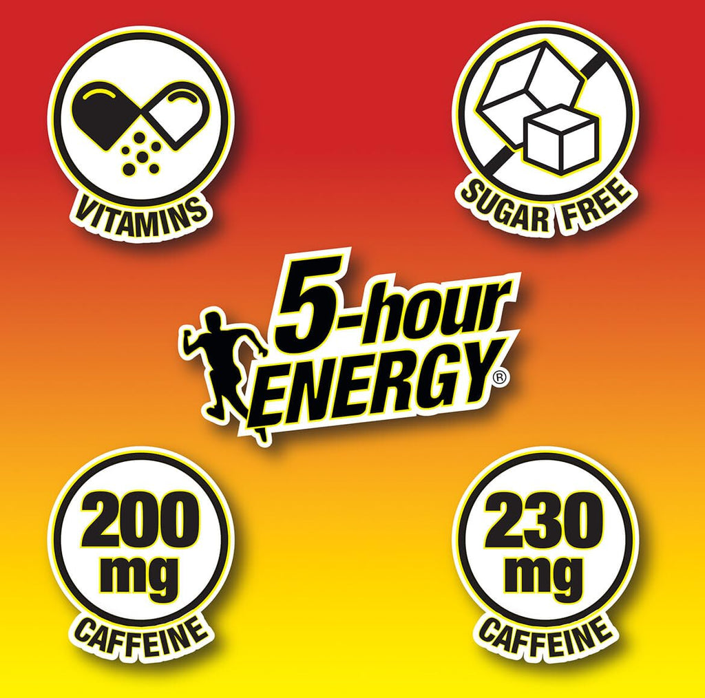 5-hour ENERGY Extra Strength Berry Energy Shot 1.93oz, 20-Pack – Sugar Free Caffeine Energy Booster with B-Vitamins & Amino Acids – Zero Calorie
