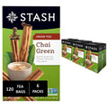 Stash Tea Chai Green Tea - Caffeinated, Non-GMO Project Verified Premium Tea with No Artificial Ingredients, 20 Count (Pack of 6) - 120 Bags Total