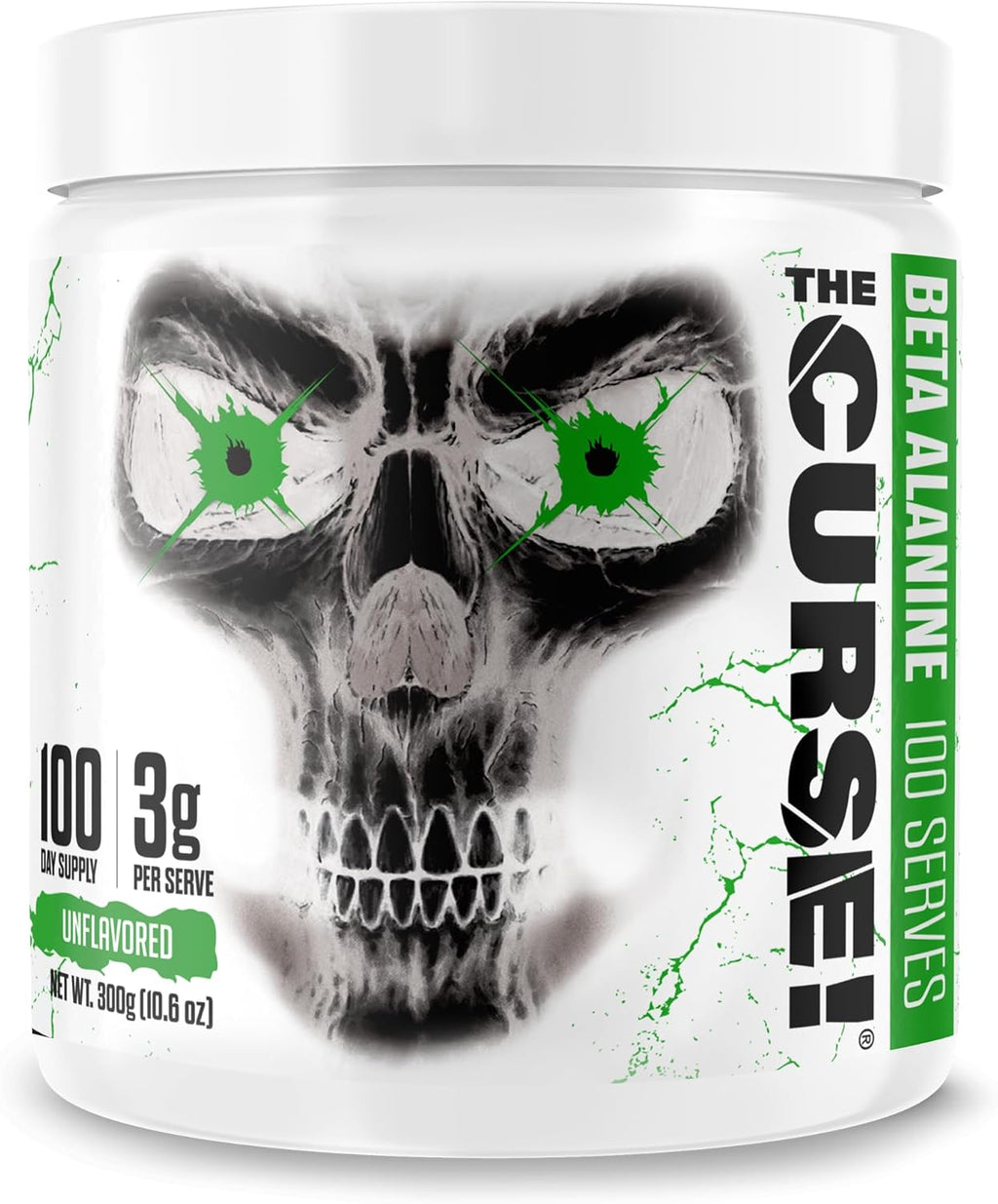JNX SPORTS The Curse! Beta Alanine Powder - Unflavored, 100 Servings, 3g per Serving, GMP Compliant, Non-GMO, Made in The USA, Dietary Friendly