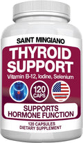 Thyroid Support Supplement with Iodine |120 Capsules to Help Body Mass & Improve Energy, Cardiovascular, Energy & Focus Formula | 14 Natural Vitamins