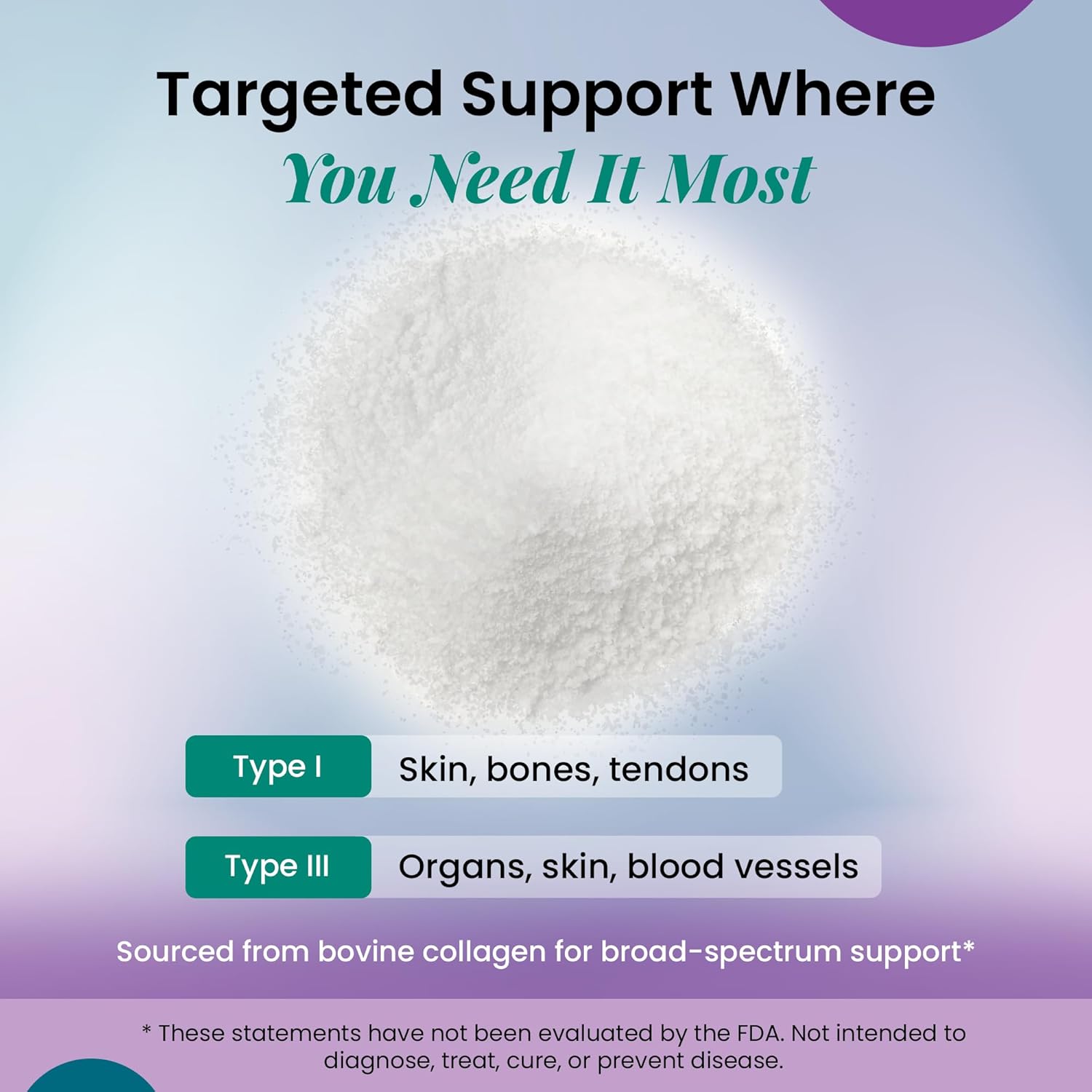 Organic Excellence Collagen Peptides, Grass-Fed Bovine Unflavored Collagen Powder Type I & III Hydrolyzed Collagen, Support Skin, Joints, Gut, Hair, Nails, Non-GMO, 12g Protein/Serving, 16 oz (453g)