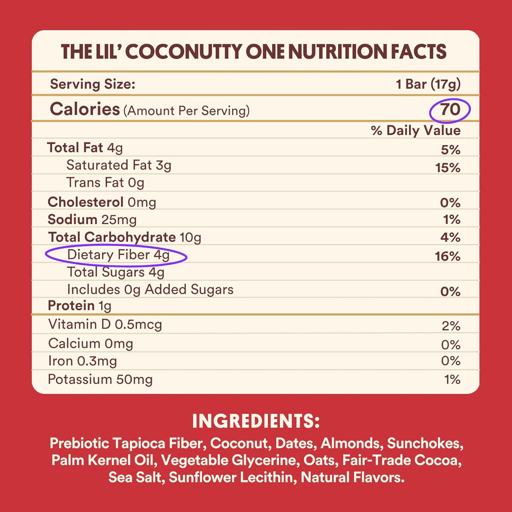 Harken Sweets The Lil’ Coconutty Ones, Mini Oat Milk Chocolate Candy Bars with Coconut, Sweetened with Dates, No Sugar Added, High Fiber, Gluten-Free, Plant-Based, 6 Pouches (30 Bars)
