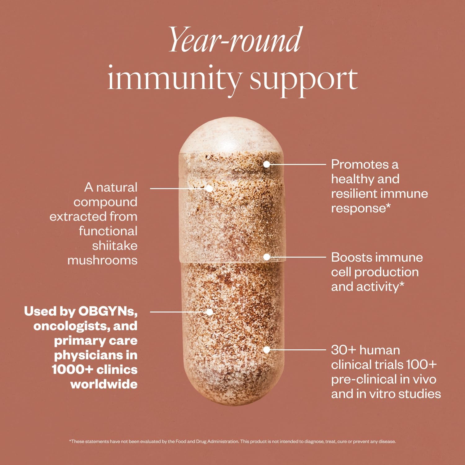SHII AHCC Daily Immunity, 10-Days Supply – Vegan, Gluten Free Immune Support Supplement with AHCC, Immune System Support from Functional Shiitake Mushrooms, Promotes Immune Response & Cellular Health
