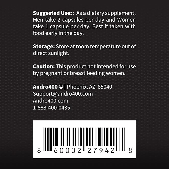 Andro400 T Booster Supplement (3 Pack, AndroMax)