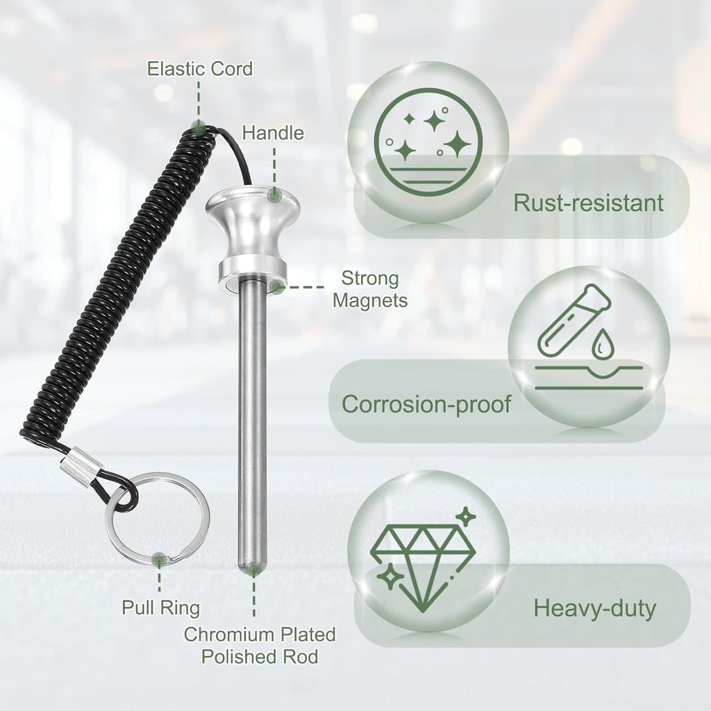 Weight Stack Pin, Weight Gym Pin Strength Training Equipment Replacement with Pull Rope for Home Gym Club