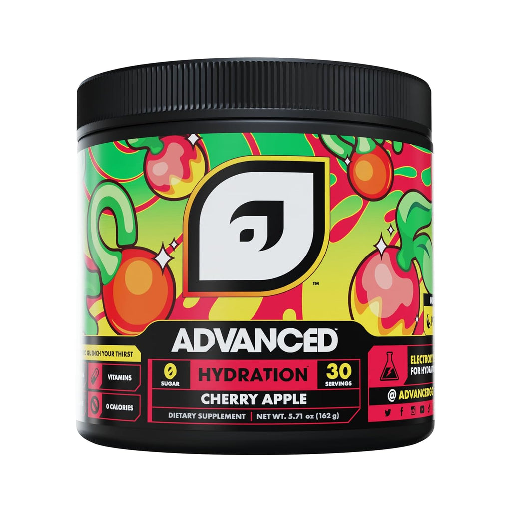 Advanced Hydration High-Performance Electrolyte Drink Mix with B Vitamins for All-Day Hydration - Caffeine Free, Zero Calories, Sugar Free, & Keto Friendly - (30 Servings, Cherry Apple)