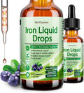 Liquid Iron Supplement for Women Men & Kids, Vegan Iron Drops with Vitamin C D, B12, B-Complex, High Potency Liquid with Multivitamin for Anemia, Energy Support, Blood, Magnesium Gentle