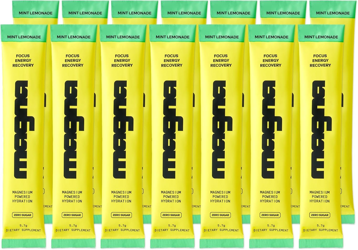 MAGNA Electrolyte Powder Drink Mix for Hydration, Energy & Focus Support with Magnesium L Threonate, Sodium, Potassium, Vitamin D, B6 & B12, Sugar Free, Mint Lemonade Flavor, 14 Servings