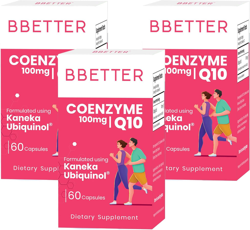 BBETTER Coenzyme Q10 – 100 mg with Kaneka Ubiquinol, Active Form of CoQ10 -Supports Cellular Health & Natural Energy Production- High-Absorption Formula - 180 Softgels