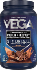 Vega Sport Vegan Protein Powder + Recovery - 30g Plant Based Protein per Serving, Mocha, 19 Servings, 5g BCAAs, Probiotics, NSF Certified, For Shakes & Smoothies, 1.8lbs (Packaging May Vary)