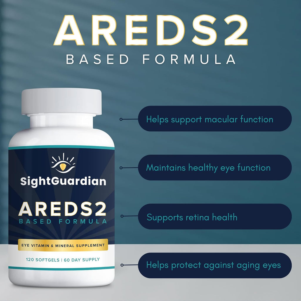 AREDS2 Based Eye Vitamin-Mineral Supplement (120 ct. 60 Day Supply) - AREDS2 Based Supplement for Eyes - Low Zinc Formula - Eye Vision Supplement and Vitamin
