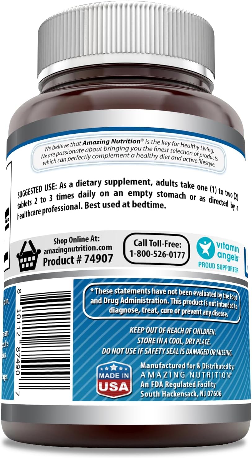 Amazing Formulas L-Tryptophan 1000mg Tablets Supplement | Non-GMO | Gluten Free | Made in USA (240 Count)