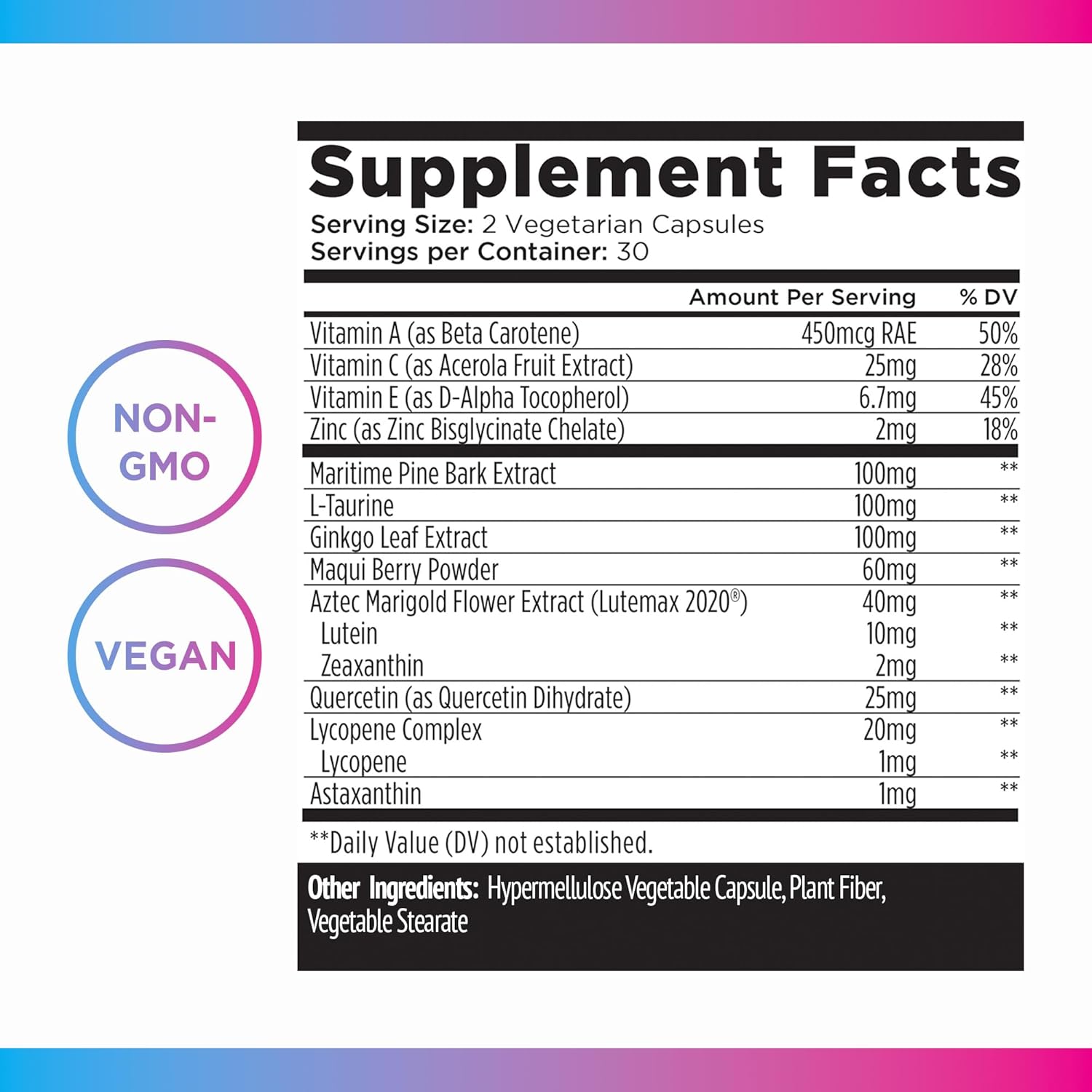 Livingood Daily Eye Support, 13-in-1 Vision Supplement with Lutein, Zeaxanthin, Astaxanthin, Vitamin A, Lycopene, Maqui Berry & More, Promotes Healthy Eyes, Blue Light Protection, Vegan, 60 Capsules