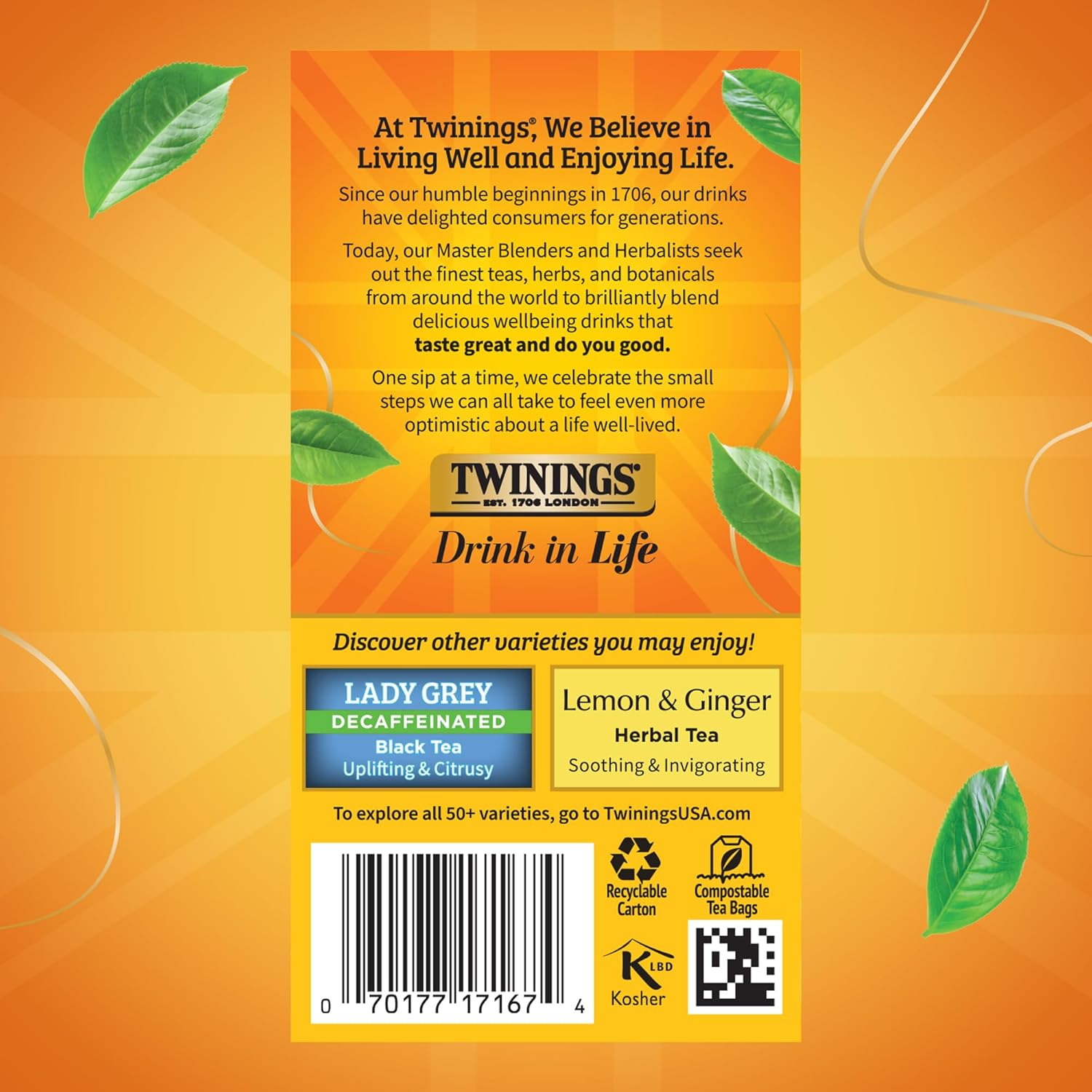 Twinings Decaffeinated Earl Grey Black Tea Individually Wrapped Bags, 20 Count (Pack of 1), Flavoured with Citrus and Bergamot, Enjoy Hot or Iced, 20 Teabags
