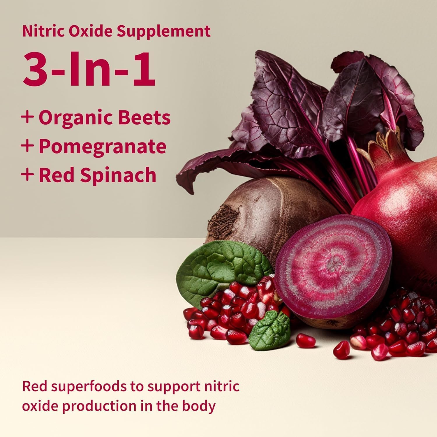 Snap Supplements Organic Beet Root Powder, Nitric Oxide Supplements for Men & Women, Beets, Pomegranate, B Vitamins & Red Spinach, Energy, Heart Health & Circulation Support, 30 Servings, Mixed Berry