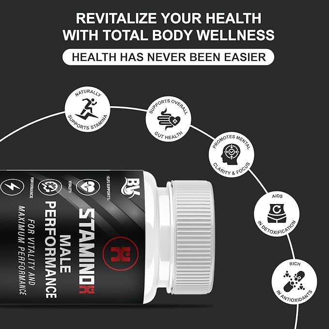 BLUE VIBE Staminox Premium Wellness and Advanced Health Management Supplement Pills, Staminox Maximum Strength Advanced Daily Health Support and Overall Wellness Supplement (5 Pack- 300 Capsules)