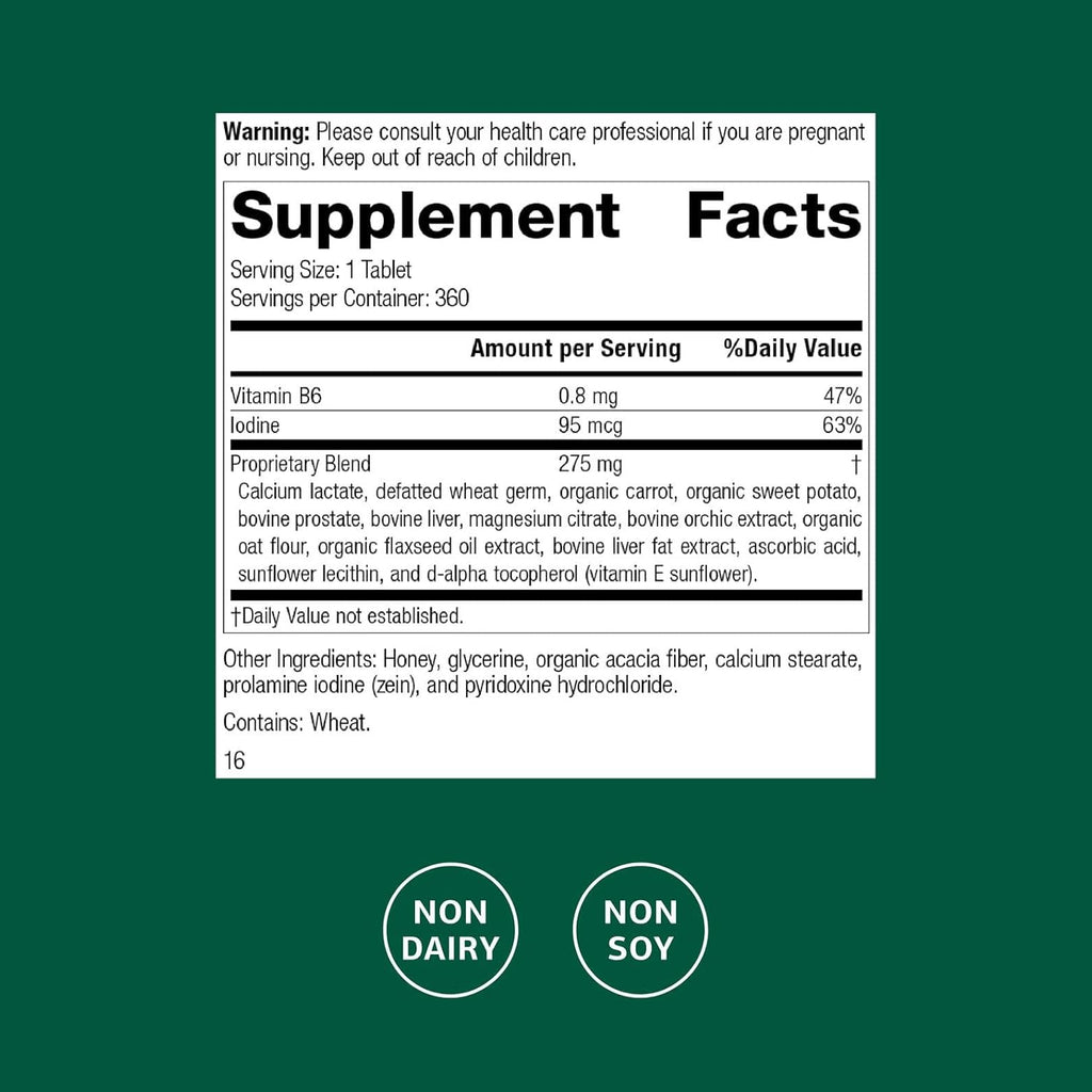 Standard Process Cataplex F - Whole Food Supplement, Thyroid Support, Metabolism, Skin Health, and Hair Health with Vitamin B6, Iodine, Flaxseed Oil - 360 Tablets
