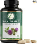 Milk Thistle 250mg- 60 Capsules | Silymarin Extract | with Glutathione, Zinc & Choline | Liver Cleanse Detox & Repair | Gentle Daily Liver Support Supplement