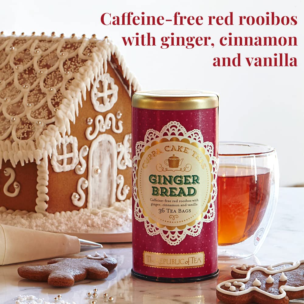 The Republic of Tea Gingerbread Cuppa Cake Tea, 250 Tea Bags, Healthy Rooibos Dessert Tea