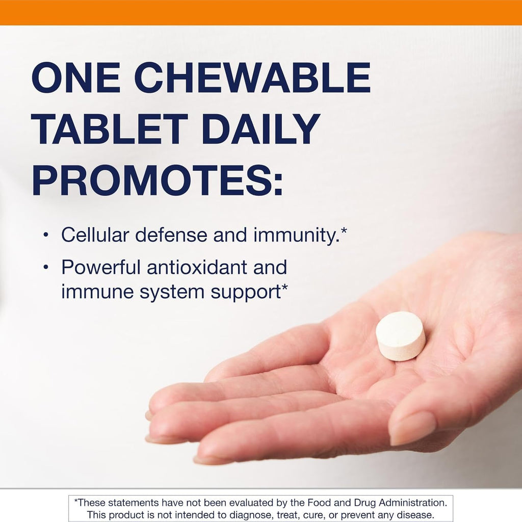 Metagenics Ultra Potent-C Vitamin C Chewable - for Immune & Antioxidant Support* - with L-Cysteine & L-Lysine - Chewable VIT C - Natural Orange Blast Flavor - Bioflavonoids Supplements - 90 Tablets