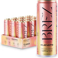 BRĒZ ELEVATE Cordyceps Mushroom Drink, Non-Infused Uplifting Tonic with Cordyceps, Guayusa, Maca & Ginseng, Vegan Adaptogen Drink for Focus, Drive & Mental Clarity, Strawberry Mango, 12 fl oz, 12 Pack