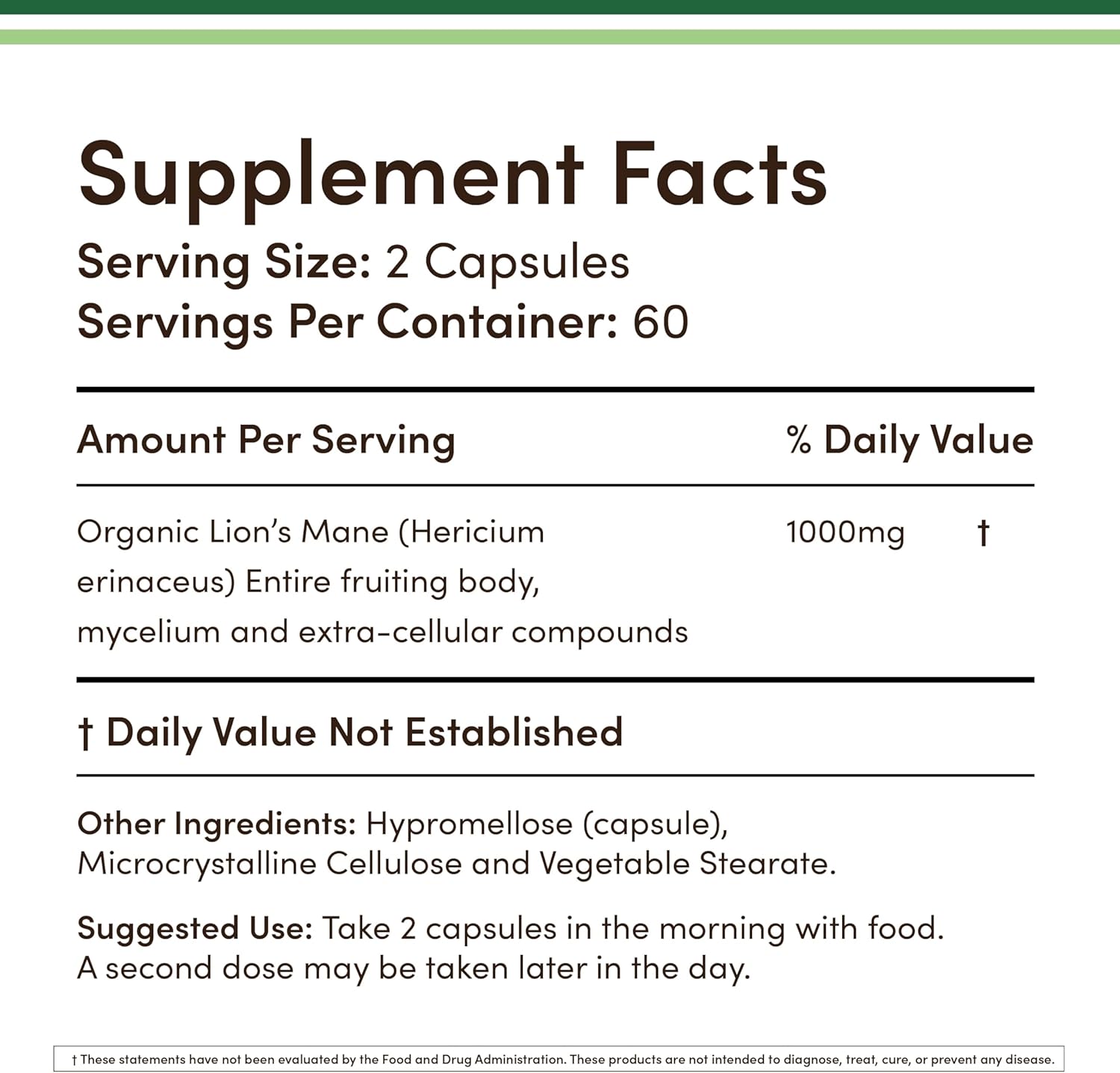 Organic Lions Mane Mushroom Capsules (120 Count), for Brain Support and Immune Health, Third Party Tested and Grown in The USA - by Double Wood