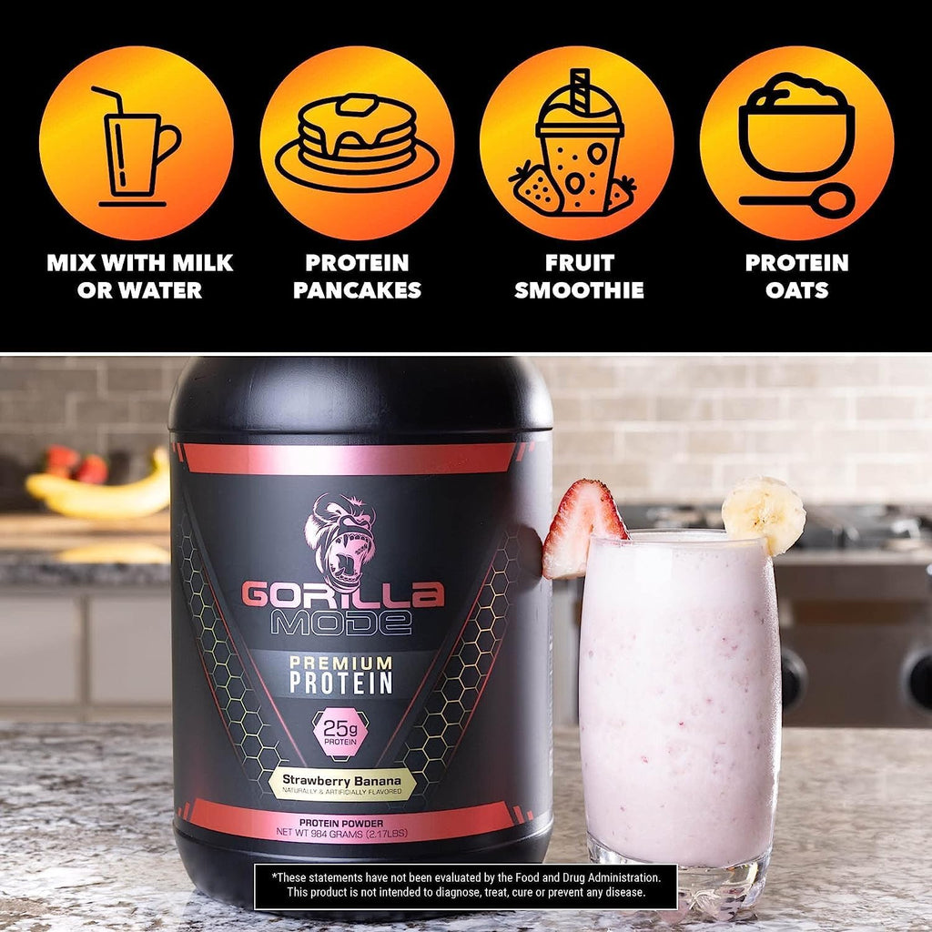 Gorilla Mind Premium Whey Protein - Birthday Cake, 25 Grams of Whey Protein Isolate & Concentrate,Recover and Build Muscle (30 Servings)