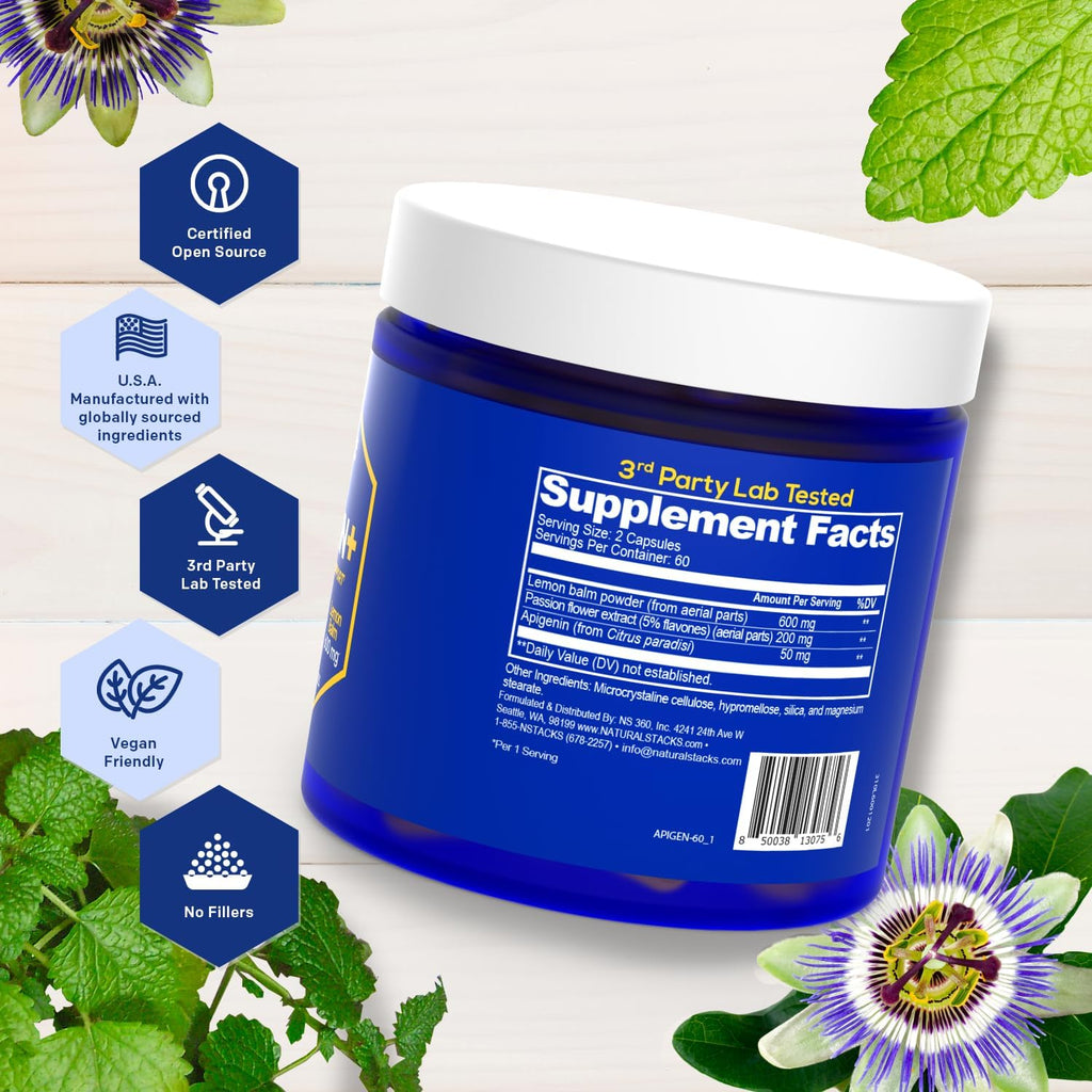 NATURAL STACKS Magtech Magnesium Drink Mix + APIGENIN+ Supplement Bundle - Supports Relaxation, Brain Health & Sleep* - 80 Servings
