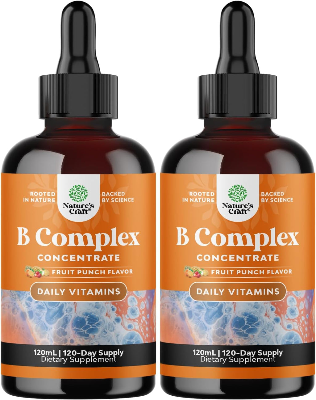 Vegan Vitamin B Complex Liquid - 9-in-1 Liquid B Complex Vitamins for Women & Men with B1 B2 B3 B5 B6 B7 Folate Methyl B12 Plus Vitamin C - Super Concentrated Non GMO & Naturally Flavored (240svg)