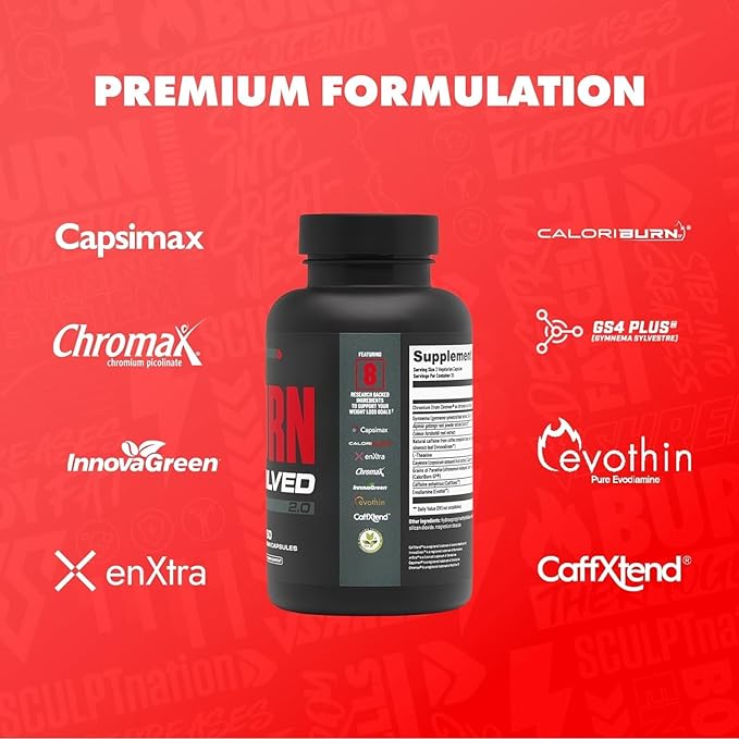 Sculpt Nation by V Shred Burn Day and Burn PM with Capsimax Green Coffee Melatonin and Herbal Extracts 2 Pack for Metabolism and Sleep Support