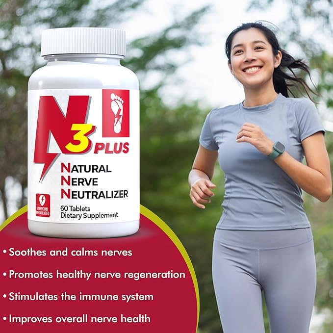 N3 Natural Nerve Neutralizer Plus - Nerve Support Supplement with Vitamin D3, B1, B6 & B12, Life’s DHA, Alpha Lipoic Acid, Acetyl-L-Carnitine & Turmeric - Nerve Repair & Regeneration Formula (Tablets)