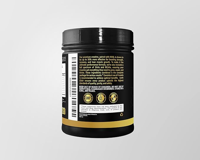 Creatine HMB Supplements for Men and Women w/Essential Amino Acids | EAA & BCAA Powder Mix | Creatine Monohydrate Powder and HMB | EAAS & BCAAS | Made in USA & 3rd Party Tested