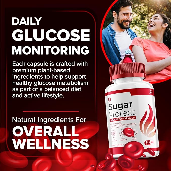 Sugar Protect Capsules – SugarProtect Natural Blend Daily Health Vitamins Supplement (1 Pack - 60 Capsules)