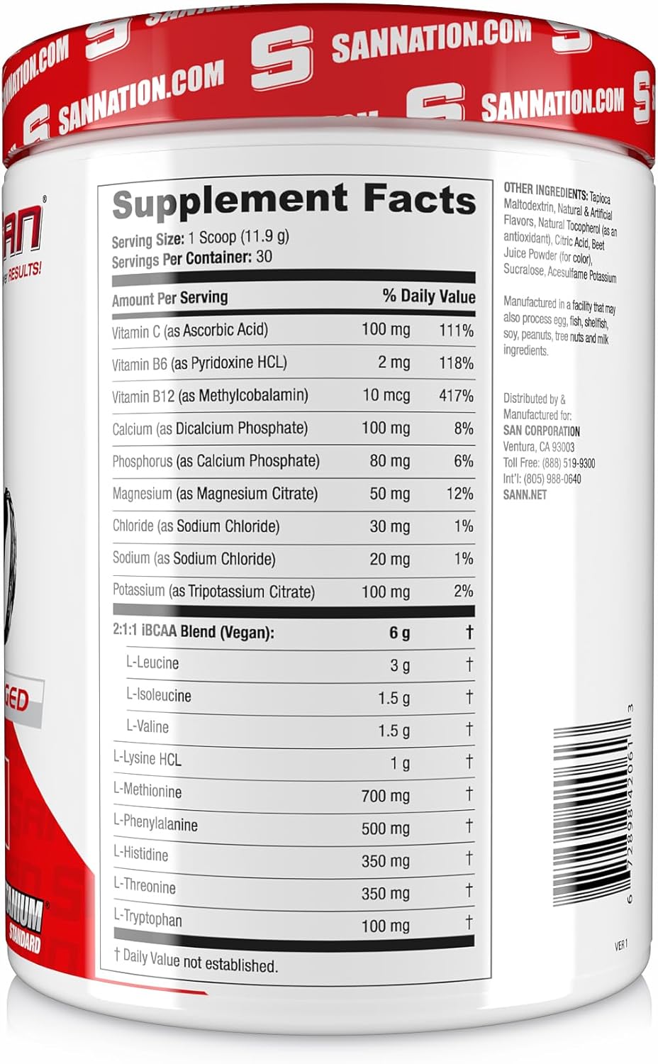 SAN EAA Hydration | EAAs + BCAA| Muscle Recovery & Intra | 9G Essential Amino Acids + Electrolytes | Mango Mania 30 Serving