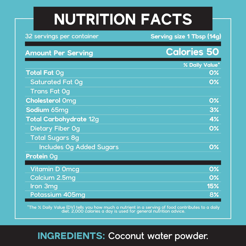 Dolce Superfoods Coconut Water Powder, Natural Electrolyte Powder for Daily Hydration & Wellness, Powdered Coconut Water with Potassium, Sodium, & Magnesium, 1lb